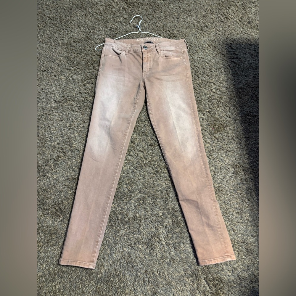 American Eagle Dusty Pink Super Stretch Skinny Jeans Size 8